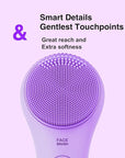 NgraCoola CLIE Facial Cleansing Brush - Waterproof & Rechargeable Face Scrubber for Men & Women, Cleansing, Exfoliating & Massaging - Violet