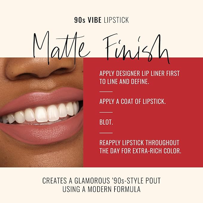 Runway Rogue 90s Vibe Lipstick, Moisturizing Matte Dusty Nude-Pink Lipstick, ‘Front Row’