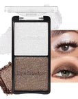 Double color eye shadow, Eyeshadows Creamy, high pigment eye makeup palette, matte shimmer metal eye shadow powder, Blendable, Ultra-Pigmented, Easy to Apply, Matte & Shimmer, (01)