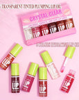 6PCS Fat Oil Lip Gloss Mini,Small Brush Head Hydrating Transparent Lip Glow Oil for Women Moisturizing Tinted Lip Plumper Gloss Longlasting Non-sticky