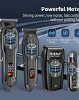 Professional Hair Clipper Kit, Rechargeable Cordless Barber Kit and Hair Cutting Set, Electric Foil Shavers and Beard Trimmers, Ear, Nose Hair Trimmer Set & Facial Grooming Tool (Black)