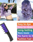 New Hair Chalk Comb Temporary Bright Hair Color Dye for Girls Kids, Washable Hair Chalk for Girls Age 4 5 6 7 8 9 10 New Year Birthday Cosplay DIY Halloween, Christmas（Purple)
