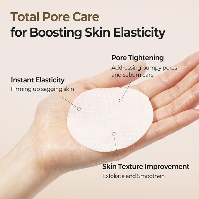 SKINFOOD Acorn Pore Peptide Toner Pad, Korean Skincare Facial Toner, Pore Tightening, Elasticity, Skin Texture Improvement, Firming Up Sagging Skin 8.81 oz (60 Pads)