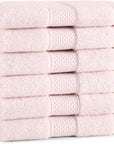 Aston & Arden Egyptian Wash Cloths - Pack of 6 - Oversized Ultra Soft Thick & Absorbent, 100% Ringspun Egyptian Cotton Bathroom Towel for Spa, Hotel, 600 GSM, 13 x 13 in, Pink