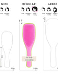 Tangle Teezer Ultimate Detangler Curly Hair Brush, Dry & Wet Hairbrush, Reduces Frizz & Breakage, for 3C to 4C Curly Hair Types, Cyber Lime & Pink