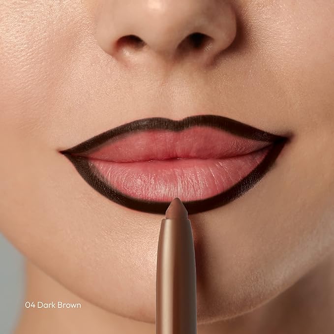 Professional Lip Liner, Long-Lasting Luxury Intense Lipliner, Creamy Retractable Easy to Use Richly Pigmented Lip Liner Pencil 3 PCS (Dark Brown)