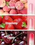 Kaely 3Pcs Peach Strawberry Red Cherry Hydrating Lipstick Tinted Lip Balm, Color Changing PH Lipstick Makeup, Korean Magic Lip Stain Long Lasting Waterproof, labiales magicos 24 horas originales