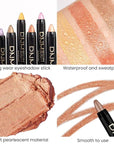 evpct Desert Gold Shimmer Cream Eye Shadow Brightener Sticks Set for Eyes, Desert Gold Shimmery Matte Pencil Eye shadow Applicator Stick Pen Palette Makeup Waterproof sombras en crema para ojos 06#