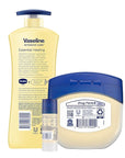 Vaseline Intensive Care Essential Healing Body Lotion, 20.3 oz, Bundled with Petroleum Jelly Original, 7.5oz, and All-Over Body Balm Stick, 1.4 oz - Pack of 3, Moisturizing Skin Care
