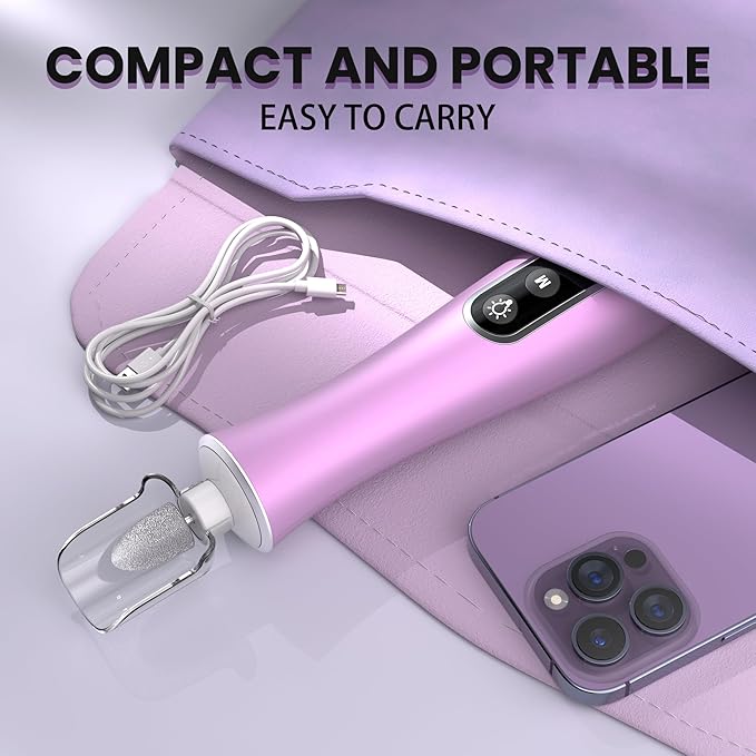 Electric Nail File Drill, Cordless 2000 mAh Rechargeable Nail Filer Electric, Portable Nail Dril 10 Speeds Professional Machine Drill for Nails Acrylic Manicure and Thick Toenails Grinder