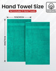 Infinitee Xclusives Green Hand Towels for Bathroom - Set of 6 (16x28 inches) 600 GSM, 100% Cotton Ultra Soft, Quick Drying, Hotel Quality Hand Towel Set (Vivid Green)