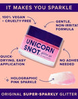 UNICORN SNOT Face & Body Glitter & Lip Gloss Bundle - Makeup for Festivals, Raves, Anime Cosplay - Safe for Face, Easy Application & Removal (Flamingo)