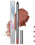 Wonderskin Lip Liner Pencil - 360 Contour Lipliner, Long Lasting, Sharpenable, Waterproof and Transfer-Proof Brown Lip Liner Pencil (Saddle)