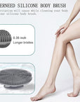 INNERNEED Food-Grade Soft Silicone Body Scrubber Shower Brush Handheld Cleansing Skin Brush, Gentle Exfoliating and Lather Well (Gray)
