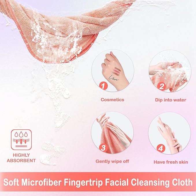 Nugilla Makeup Remover Cloth 12 x 12 Inch, Reusable Makeup Remover Towels for Washing Face, 6 Pack Washable Microfiber Face Cloth Fast Drying Washcloth, Brown/Coral/Green