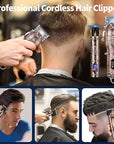 Roziapro Hair Clippers for Men T-Blade Trimmer Professional Barber Clippers - Cordless Hair Cutting Beard Trimmer Mens Electric Hair Trimmer Rechargeable Gold Knight Grooming Kit （Rose Gold）