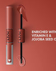 NYX PROFESSIONAL MAKEUP Shine Loud, Long-Lasting Liquid Lipstick with Clear Lip Gloss - Life Goals (Peach Nude)