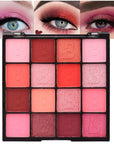 evpct 16 Colors Glitter Shimmer Matte Pink Red Blush Orange Peach Eyeshadow Makeup Palette Pallet Waterproof Highly Pigmented Smokey Pressed Sparkly Shiny Eye Shadow paletas de sombras para de ojos