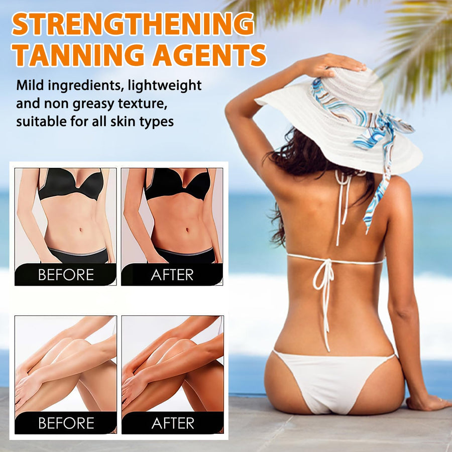 Luxury Intensive Tanning Gel, Natural Tanning Accelerator Cream Gel, For Sunbeds & Outdoor Sun(2PCS)
