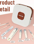Nail Clippers Set 7 Pieces Stainless Steel Professional Grooming Kits, Fingernail and Toenail Clipper Cutters with Luxurious Travel Case Nail Care Tools Manicure Pedicure Kit