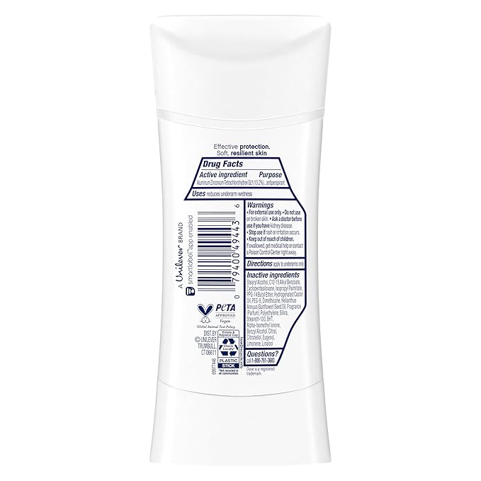 Dove Advanced Care Antiperspirant Deodorant Stick Passion Fruit & Lemongrass scent 4 Count Antiperspirant deodorant with Pro Ceramide Technology 72-hour odor control and all-day sweat protection 2.6oz