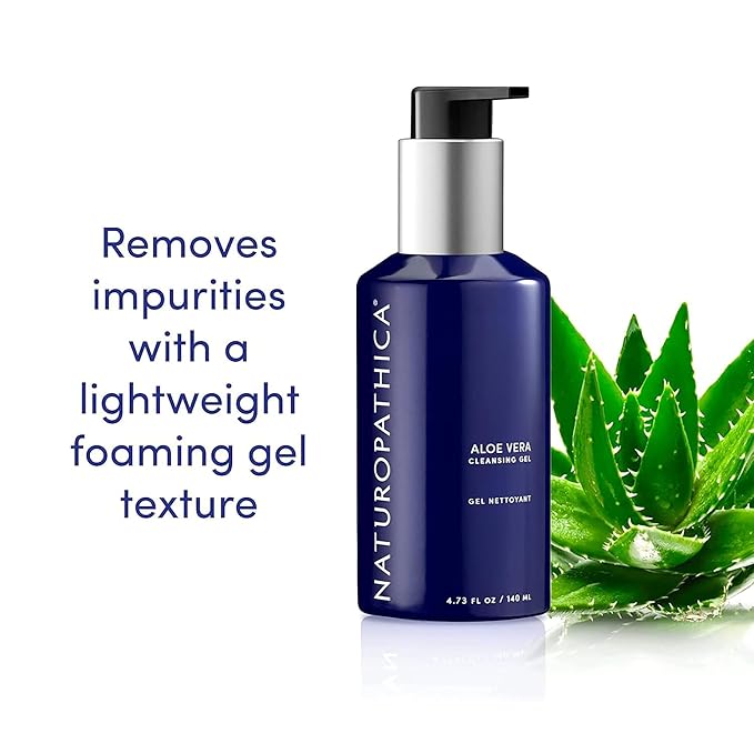 Naturopathica Aloe Vera Cleansing Gel, Facial Cleanser with Aloe Vera and Lavender, Clarifying Face Wash for Men and Women, 5 fl oz