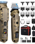 Professional Hair Clipper for Men Hair Cutting Kit Men's Beard Trimmer Hair Trimmer Shaver Cordless Barber Clippers and Trimmers Set Bronze