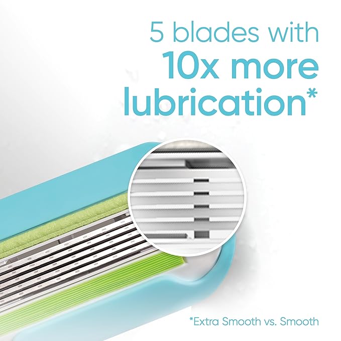 Venus Extra Smooth Women's Razor with Reusable Razor Handle, 5 Razor Blade Refills and Shower Holder
