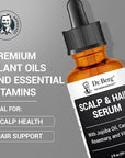 Dr. Berg Scalp & Hair Serum (Improved Formula) with Vitamin D3 & E - Clinically Tested, Paraben- and Sulfate-Free Hair Oil for Women & Men - Includes Rosemary Oil, Castor Oil & Jojoba Oil - 2 Fl oz