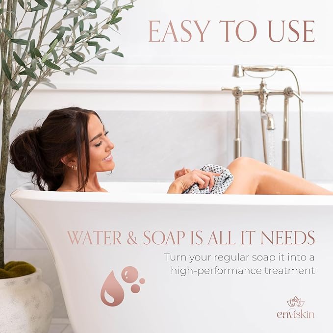 Dermaglow Exfoliating Towel-Dual Texture Washcloth for All Skin Types-Easy to Use Japanese Exfoliating Shower Towel for Women & Men- Body Scrubber Wash Cloth