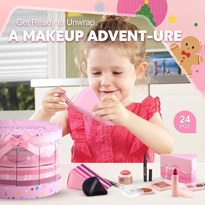 Color Nymph Makeup Advent Calendar 2025, 24 Days Advent Calendar Mystery Box for Christmas, Makeup Gift Sets - Xmas Beauty Countdown Calendar Full Makeup Kits for Teens Girls Kids #Pink