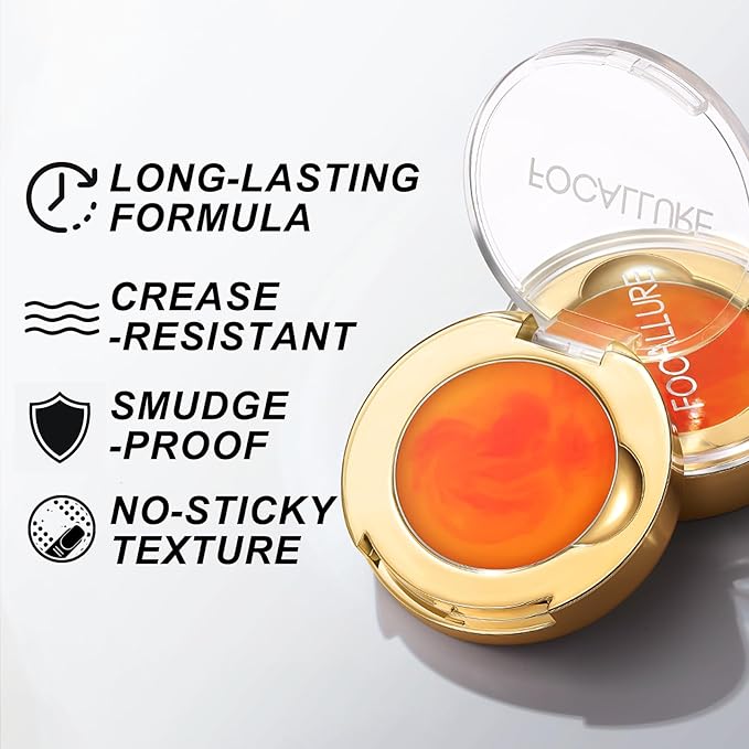 FOCALLURE Eyeshadow Primer, Shimmer Base Gel, lightweight formula, Long-Lasting Eye Makeup Primer, Waterproof Eyelid Base for All Skin Types, 0.03oz