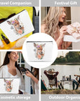 Floral deer cosmetic bag dear