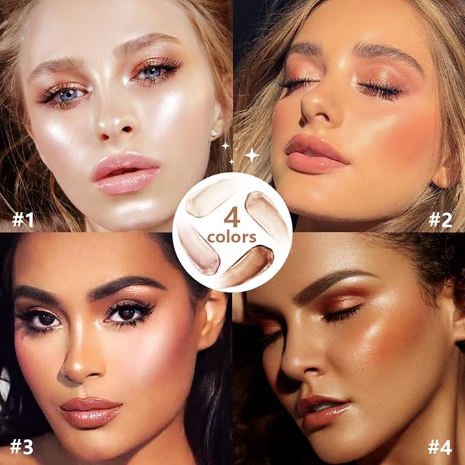 Liquid Highlighter Natural Glow For Face & Body, Rose gold)