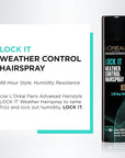 L'Oréal Paris Advanced Hairstyle LOCK IT Weather Control Hairspray, 8.25 oz. (Packaging May Vary)