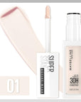 Maybelline Super Stay Liquid Concealer Makeup, Full Coverage Concealer, Up to 30 Hour Wear, Transfer Resistant, Natural Matte Finish, Oil-free, Available in 16 Shades, 01, 1 Count