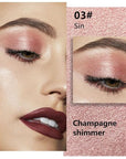 evpct Champagne Shimmer Single Eyeshadow Palette, Rose Gold Ice Pink Nude Glitter Cream Eye shadow Palette Singles Brightener Makeup for Older Women, High Pigment Waterproof Monochrome Mini Eyeshadow