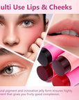 2Pcs Water Jelly Tint Blush,Jelly Blush Lip Cheek Pink+#03 Red