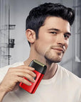 VGR Hair Clippers for Men Professional Barber Clippers and Trimmers Set, Triple Floating Blade Foil Shaver, Cordless 9000 RPM Motor Hair Cutting Kit with LED Display, V-640 & V-378 (Red)