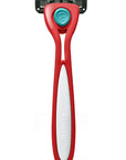 Preserve Shave 5 Five Blade Refillable Razor, Made from Recycled Materials, Poppy Red