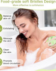 INNERNEED Food-Grade Soft Silicone Body Cleansing Brush Shower Scrubber, Gentle Exfoliating and Massage for All Kinds of Skin (Green)