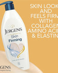 Jergens Skin Firming Body Lotion for Dry to Extra Dry Skin, Skin Tightening Cream with Collagen and Elastin, Dermatologist Tested, Hydralucence Blend Formula, 16.8 Oz