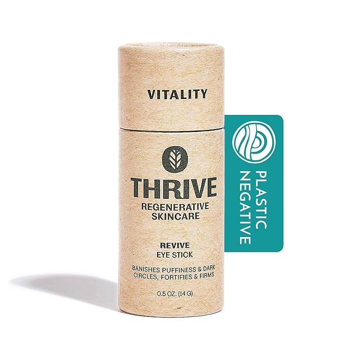 Thrive Natural Care Revive Eye Balm Stick - Under Eye Brightener - Reduces Puffy Eye Bags - Vegan, Made in USA, 0.5 Oz