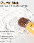 Mineral Powder Sunscreen Setting Makeup - SPF 35 Brush On Sunscreen for Face & Scalp & Hair, Natural Matte Loose Finishing Powder, Oil Control Lightweight Breathable (#01 White)