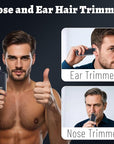 Nose and Ear Hair Trimmer for Men, 2025 Nose Hair Trimmer Clipper with LED Display for Women, Professional IPX7 Waterproof Dual Edge Blades Nasal Trimmer Clippers for Travel (Black)