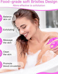 INNERNEED Food-Grade Soft Silicone Body Cleansing Brush Shower Scrubber, Gentle Exfoliating and Massage for All Kinds of Skin (Purple)