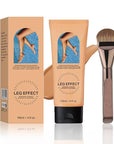 Legs Makeup Waterproof with Brush - Medium Body Concealer, Tattoo & Scar Cover Up, Long Lasting, Transfer Proof, Easy Application for Flawless Looking Legs, All Skin Tones (#2)