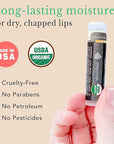 Organic Lip Balm Peppermint - 4 Pack Organic Lip Moisturizer