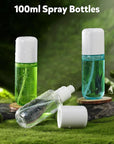Small Spray Bottle Travel Size 3.4oz/100ml Plastic Mini Bottle Set - Fine Mist Mini Empty Spray Bottles - Refillable Spray Bottles for Cleaning Solutions, Perfume, Liquid Cosmetics