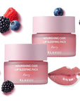 Klavuu Lip Mask Set (2PCS) – Overnight Deep Hydrating Korean Lip Balm Treatment for Very Dry, Chapped Lips | Lip Lightening & Plumping with Instant Hydration | Gentle Exfoliating (Berry & Berry)